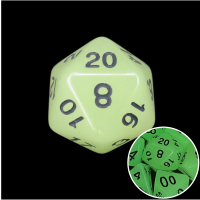 TDSO Frost White Glow in the Dark D20 Dice