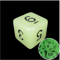 TDSO Frost White Glow in the Dark D6 Dice