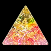 TDSO Fused Glass Jester Green Red & Yellow D4 Dice