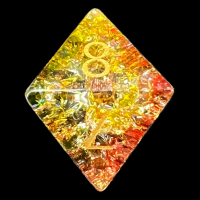 TDSO Fused Glass Jester Green Red & Yellow D8 Dice