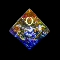 TDSO Fused Glass Fae Rainbow D10 Dice