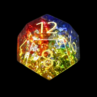 TDSO Fused Glass Fae Rainbow D12 Dice