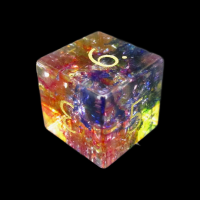 TDSO Fused Glass Fae Rainbow D6 Dice