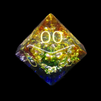 TDSO Fused Glass Fae Rainbow Percentile Dice