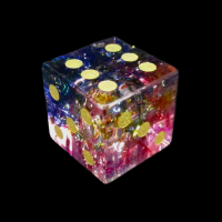 TDSO Fused Glass Fae Rainbow D6 Spot Dice