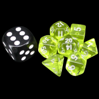 TDSO Gem Yellow & Silver MINI 10mm 7 Dice Polyset