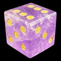 TDSO Amethyst with Engraved Spots 16mm Precious Gem D6 Dice