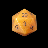 TDSO Gemstone Aventurine Peach & Black D20 Dice