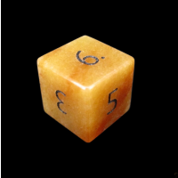 TDSO Gemstone Aventurine Peach & Black D6 Dice