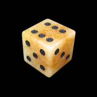 TDSO Gemstone Aventurine Peach & Black D6 Spot Dice