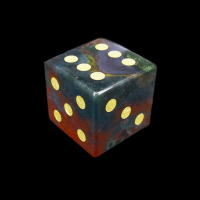 TDSO Gemstone Agate Blood & Gold D6 Spot Dice
