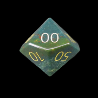 TDSO Gemstone Agate Blood & Gold Percentile Dice