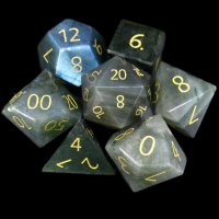 TDSO Gemstone Labradorite & Gold 7 Dice Polyset