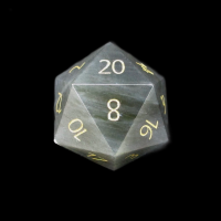 TDSO Gemstone Labradorite & Gold D20 Dice
