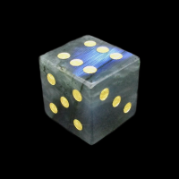 TDSO Gemstone Labradorite & Gold D6 Spot Dice