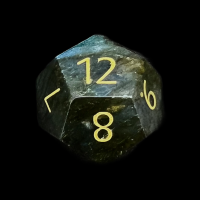 TDSO Gemstone Labradorite & Gold D12 Dice
