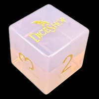 CLEARANCE TDSO Gemstone Opalite Pink & Gold D6 Logo Dice TEST PRODUCTION
