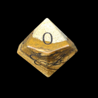 TDSO Gemstone Jasper Picture & Black D10 Dice