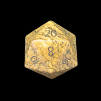 TDSO Gemstone Jasper Picture & Black D20 Dice