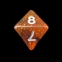 TDSO Glitter Amber D8 Dice