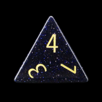 TDSO Goldstone Blue with Engraved Numbers 16mm Precious Gem D4 Dice