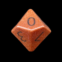 TDSO Goldstone Gold with Engraved Numbers 16mm Precious Gem D10 Dice