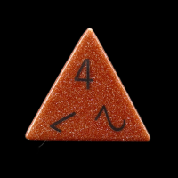 TDSO Goldstone Gold with Engraved Numbers 16mm Precious Gem D4 Dice