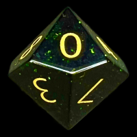TDSO Gemstone Goldstone Green & Gold D10 Dice