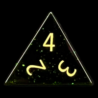 TDSO Gemstone Goldstone Green & Gold D4 Dice