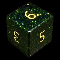 TDSO Gemstone Goldstone Green & Gold D6 Dice