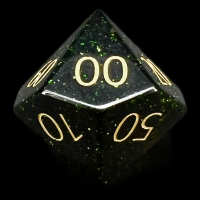 TDSO Gemstone Goldstone Green & Gold Percentile Dice