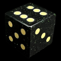 TDSO Gemstone Goldstone Green & Gold D6 Spot Dice