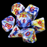 TDSO Graffiti Blue Yellow & White 7 Dice Polyset LTD EDITION