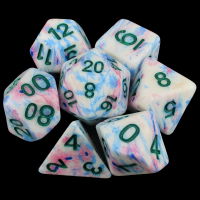 TDSO Graffiti Pink Blue & White 7 Dice Polyset LTD EDITION