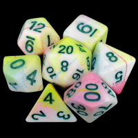 TDSO Graffiti Pink Yellow & Blue 7 Dice Polyset LTD EDITION