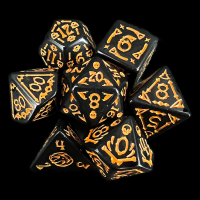 TDSO Halloween Opaque Black & Orange 7 Dice Polyset