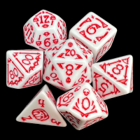 TDSO Halloween Opaque White & Red 7 Dice Polyset