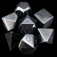 TDSO Hematite with Engraved Numbers 16mm Precious Gem 7 Dice Polyset