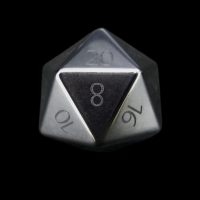 TDSO Hematite with Engraved Numbers 16mm Precious Gem D20 Dice