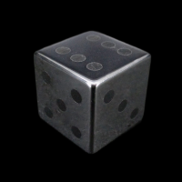 TDSO Hematite with Engraved Spots 16mm Precious Gem D6 Dice