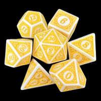 TDSO Holy Flame White & Gold 7 Dice Polyset