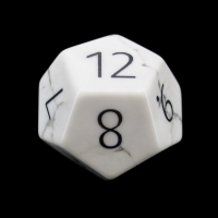 TDSO Howlite White with Engraved Numbers 16mm Precious Gem D12 Dice