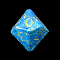 TDSO Imperial Stone Blue with Engraved Numbers 16mm Precious Gem D10 Dice