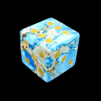 TDSO Imperial Stone Blue with Engraved Numbers 16mm Precious Gem D6 Spot Dice