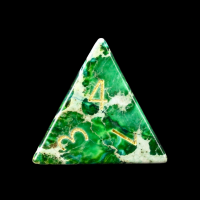 TDSO Imperial Stone Green with Engraved Numbers 16mm Precious Gem D4 Dice