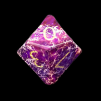TDSO Imperial Stone Purple with Engraved Numbers 16mm Precious Gem D10 Dice