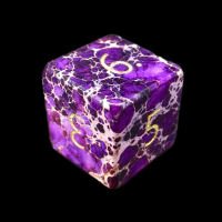 TDSO Imperial Stone Purple with Engraved Numbers 16mm Precious Gem D6 Dice