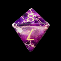 TDSO Imperial Stone Purple with Engraved Numbers 16mm Precious Gem D8 Dice
