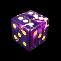 TDSO Imperial Stone Purple with Engraved Numbers 16mm Precious Gem D6 Spot Dice