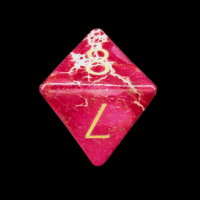 TDSO Imperial Stone Red with Engraved Numbers 16mm Precious Gem D8 Dice